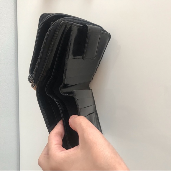 Authentic Gucci Vintage Bamboo Patent Leather Canvas Zipper Wallet 90’s Y2K - Picture 10 of 16